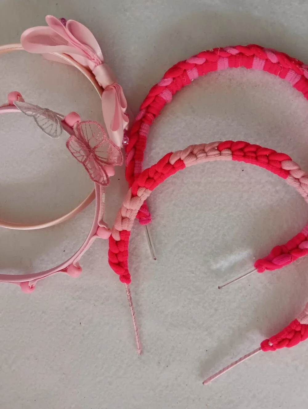 Set of Pink Girls' Decorative Headbands
